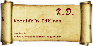 Koczián Dénes névjegykártya